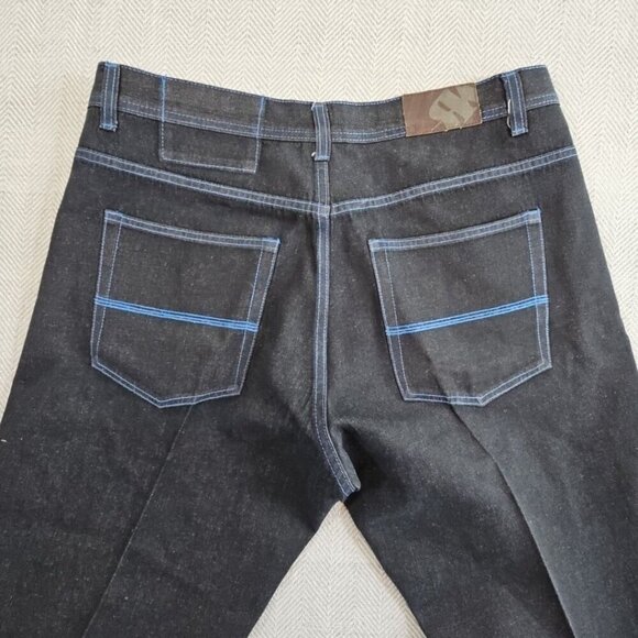 Rich Kids RK Jeans Co Men's Baggy Jeans 40 X 32 Blue Stitch Y2K Normcore - Picture 10 of 16